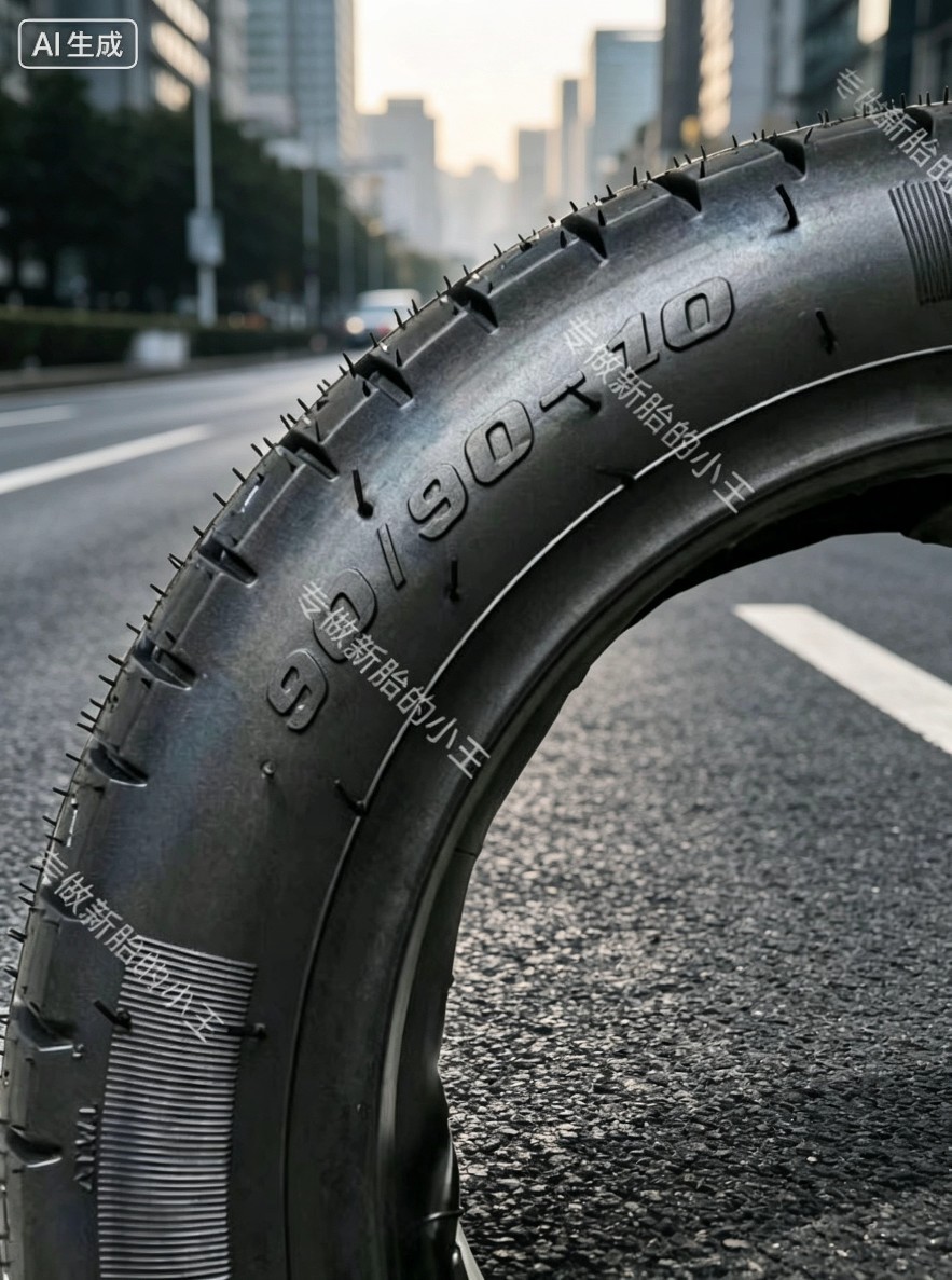 90/90-10A grade rubber material, semi-hot-melt, anti-slip, wear-resistant design, thickened eight-layer vacuum tire 909010 semi-hot-melt