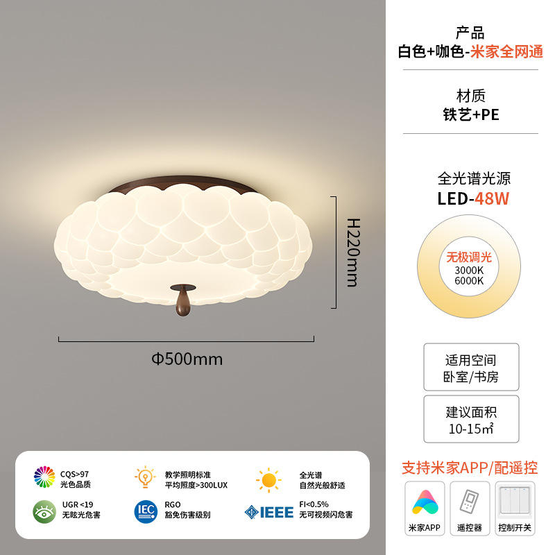 Diga lámpara de techo de dormitorio francés estudio de dormitorio de crema medieval diseño de lámpara de mariposa simple protección ocular de espectro completo