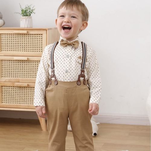Cross-border European and American style new spring/autumn children's clothing boys' long-sleeved shirt and long pants gentleman's three-piece suit formal wear performance outfit one piece