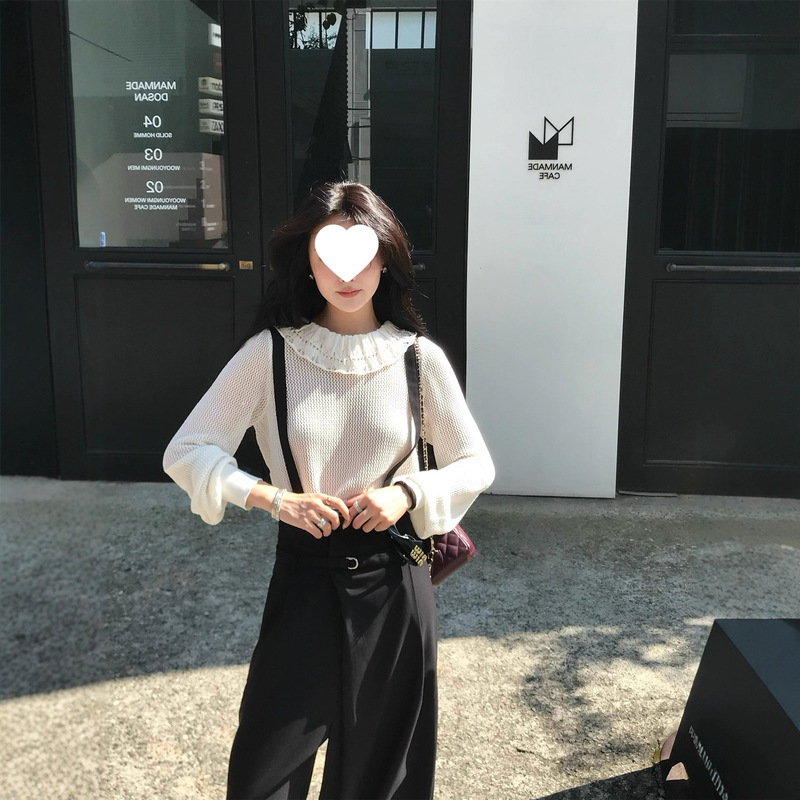 Ears 8/7 20 Points Early Autumn Fashionable Shirt Layered with Alpaca Crochet Vest Top Suit Ears 8/7 20 Points Early Autumn Fashionable Shirt Layered with Alpaca Crochet Vest Top Suit