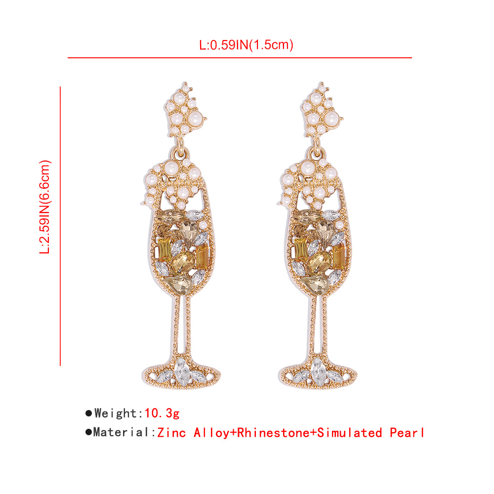 Fashion Goblet Creative Diamond Earrings display picture 11