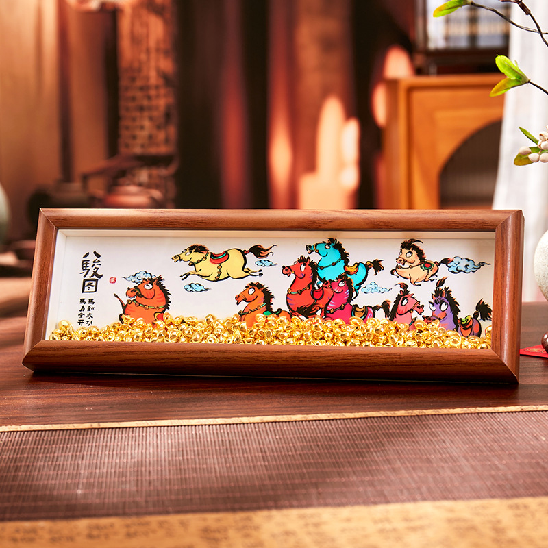 马年伴手礼八骏图新年装饰礼物招财摆件年会礼品会议赠品集市货源|ms
