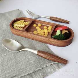 创意简约复古风日式小料托盘家用小咸菜盛放盘烧烤店蘸料 木托盘