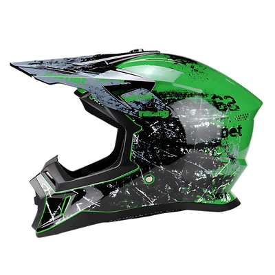Motosiklet kaskı (dəbilqə) – Helmet - green-floral-print-s-code-55-56