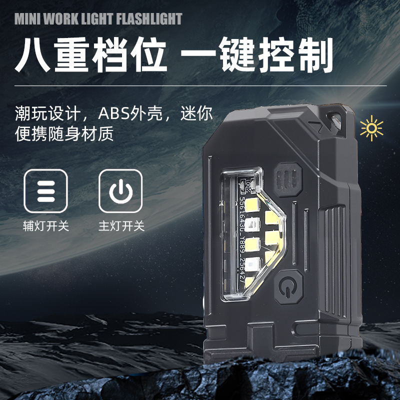 LED 懐中電灯強力な光超高輝度充電式ポータブル長寿命クリップキャップライト屋外特別な多機能 cob ワークライト|undefined