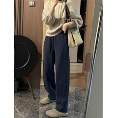 2025年 大きいサイズ ベルト付きスウェットパンツ レディース 春秋 着痩せ効果 ゆったり カジュアル スポーツ ストレート ワイドレッグパンツ ロングパンツ