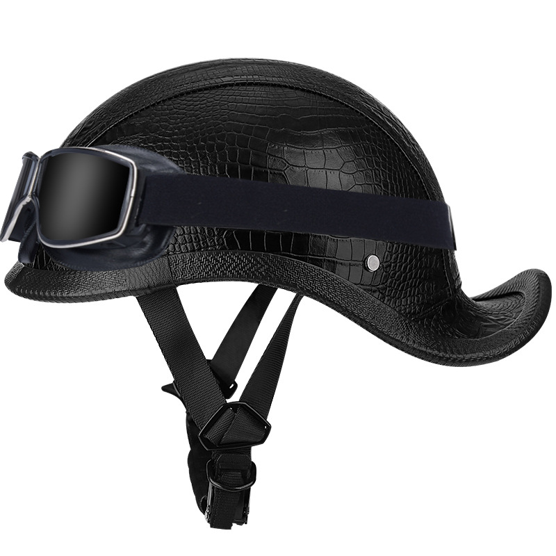 블랙 체크 가죽 + 스퀘어 레트로 미러-꼬인 꼬리