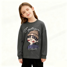 多平台代发纯棉儿童装长袖T恤2025新款时髦潮牌百搭男女童春秋