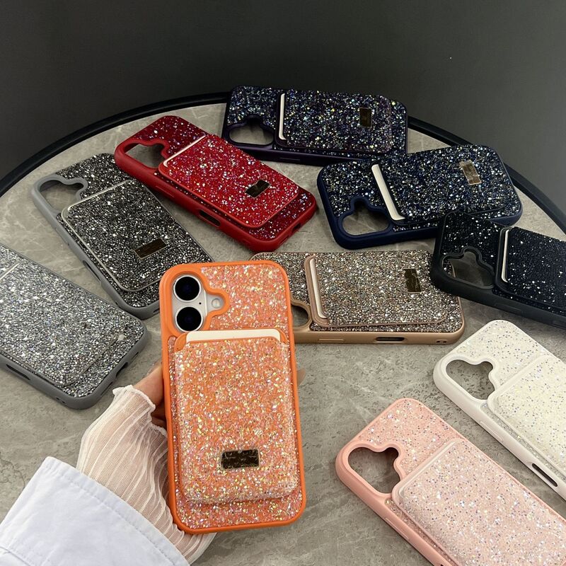 适用iphone17Pro奢华满钻手机壳磁吸magsafe卡包苹果12水钻保护套|undefined