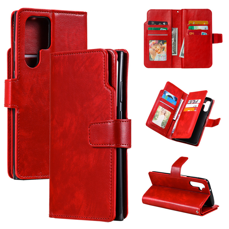Suitable for Samsung S26Ultra Nine-Card Wallet Model S25Fe/S24/Note20/J8 Card-Inserting Phone Leather Case Suitable for Samsung S26Ultra Nine-Card Wallet Model S25Fe/S24/Note20/J8 Card-Inserting Phone Leather Case