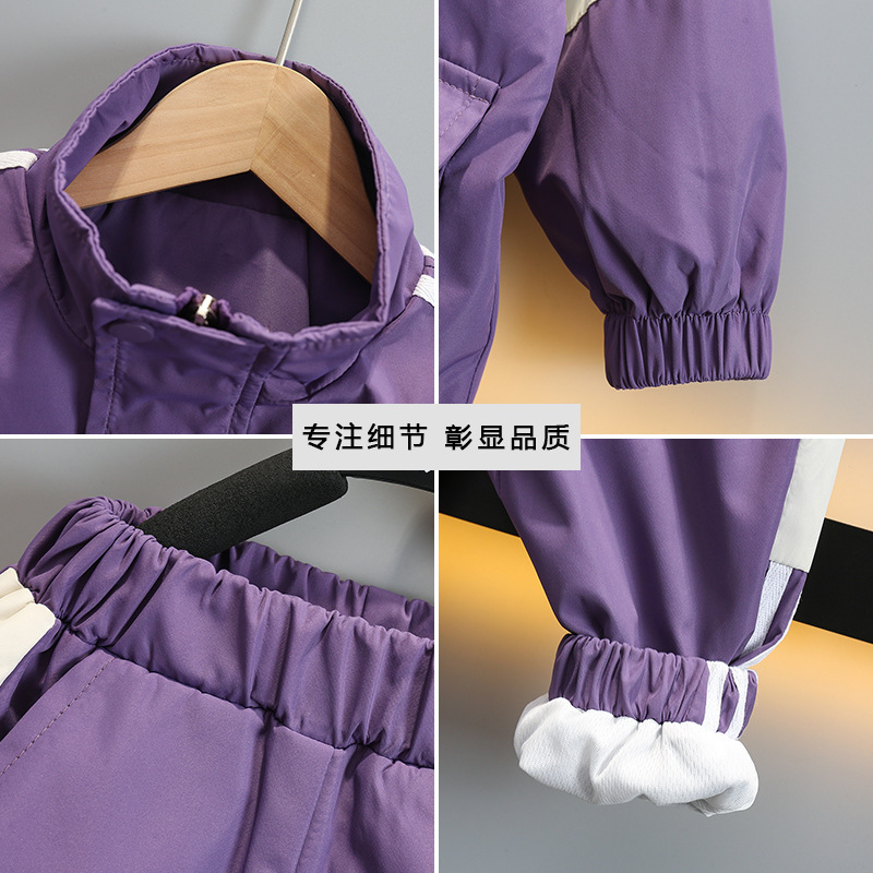 5845 Traje de niño 2025 nuevo estilo de otoño chaqueta deportiva de bebé estilo occidental para niños de dos piezas de ocio de primavera y otoño