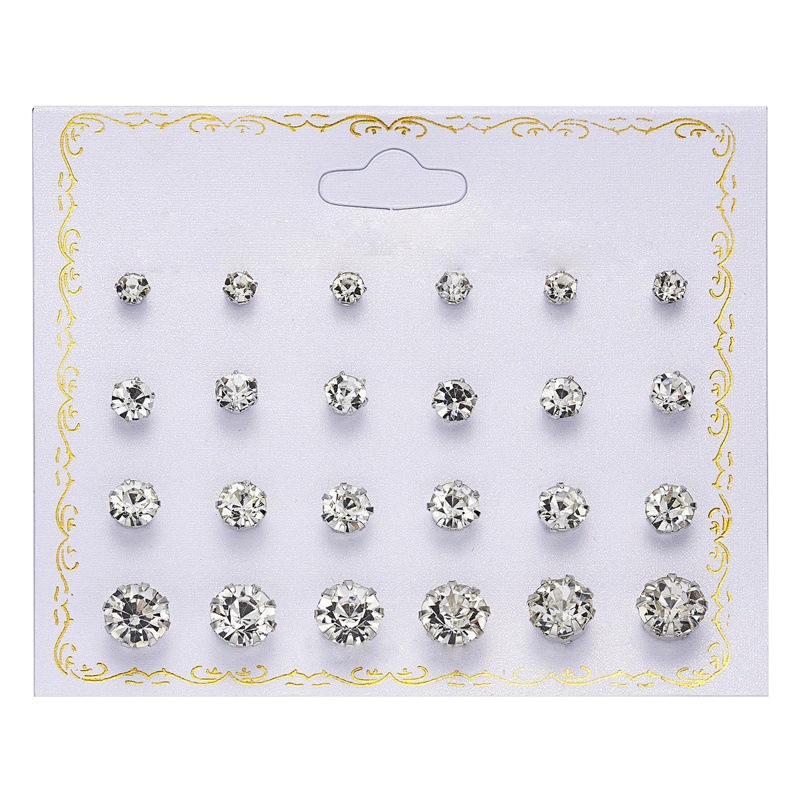 Pendientes de circón estilo europeo y americano tarjeta de papel moda transfronteriza