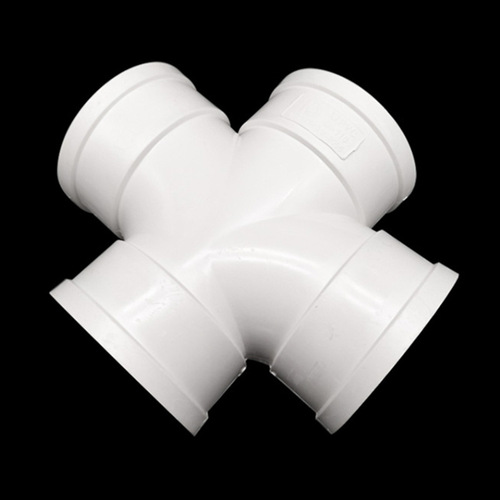 PVC four-way joint PVC flat four-way drainage pipe sewer pipe adhesive fitting diameter reducer flat cross joint