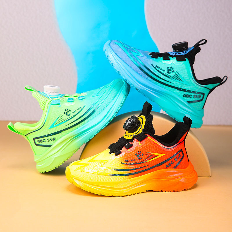 Calzado deportivo para niños, malla, transpirable, nuevos zapatos para correr con botones para niños, zapatos para correr ligeros y resistentes al desgaste de primavera y otoño para estudiantes