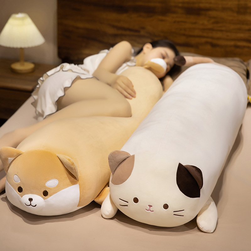 猫人形ロング枕、女の子用抱き枕、横向き寝用脚付きベッド、男の子用枕、ベッドサイドクッション|undefined