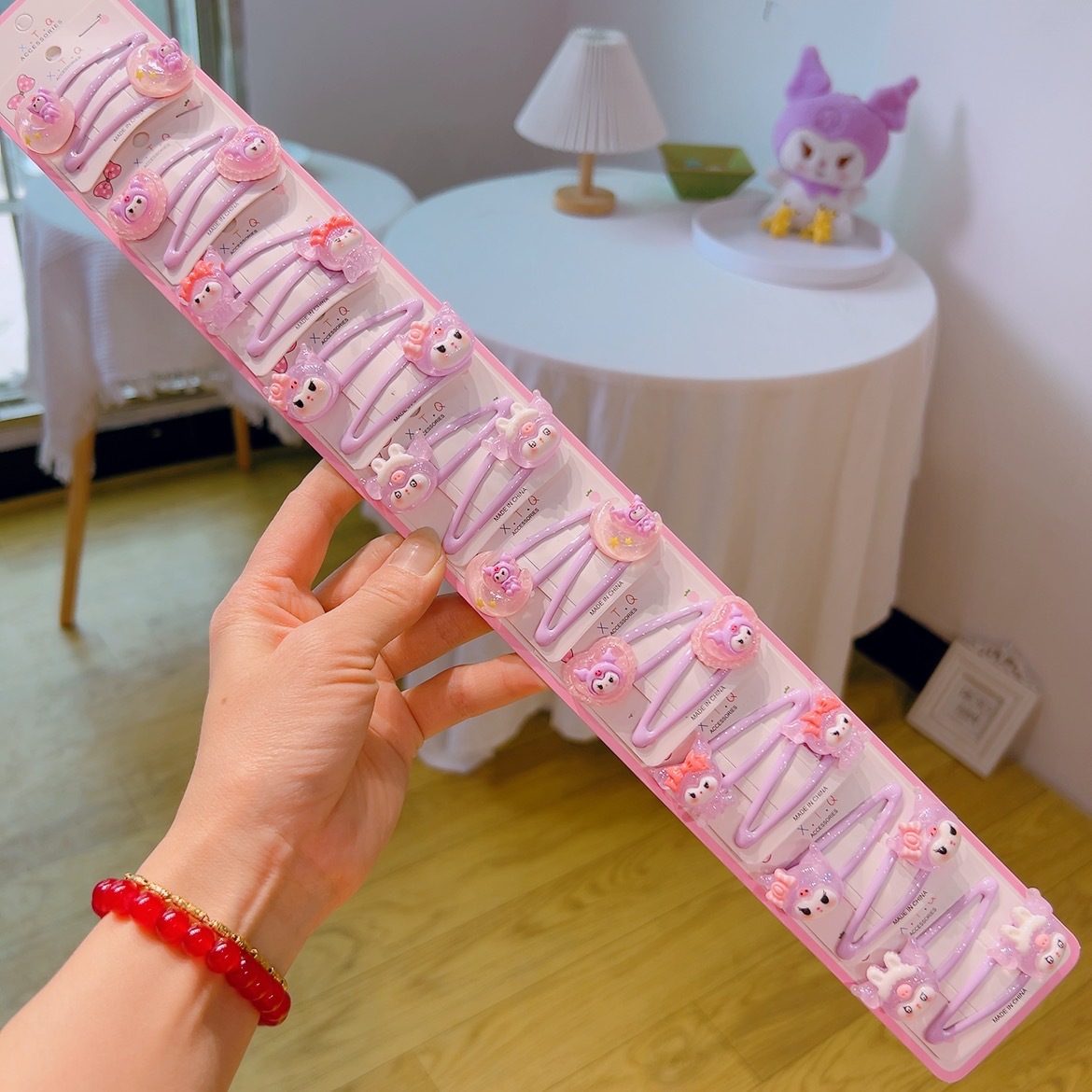 50#Transparent Love Moon Purple Curomi Group BB clip 10 pairs of card -containing cards