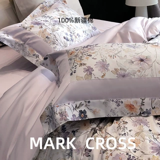 奢选新疆阿克苏长绒棉四件套100s数码印花高级感纯棉床单被套床品
