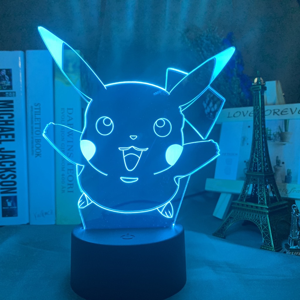 Baokemeng Pikachu 3D luz de la noche LED producto creativo mascota elfo regalo lámpara Mesa mágica bebé