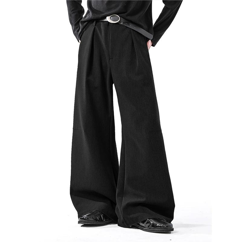 Men's autumn solid design trousers, Spring/Fall 2025 model, loose straight fit