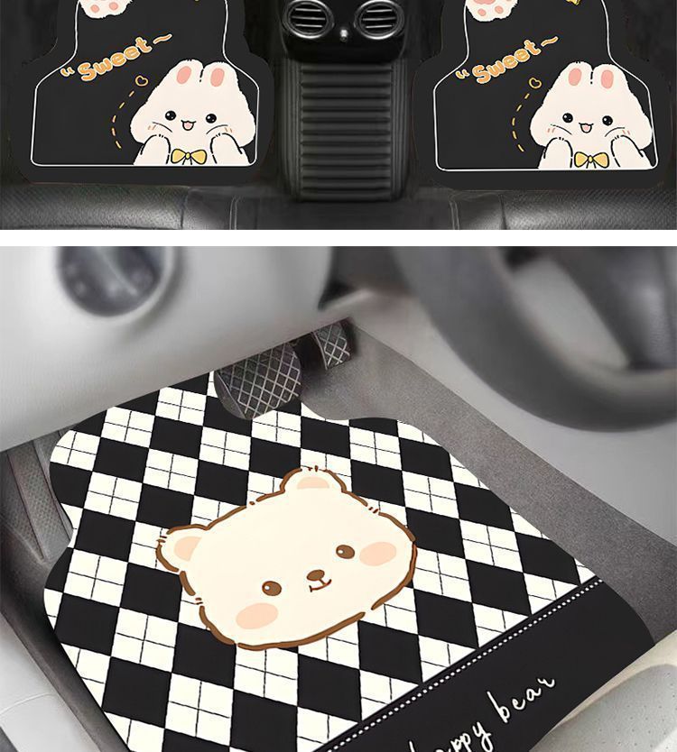 Cute cartoon non-slip four seasons universal non-slip car mat diatom mud car mat dirt-resistant wear-resistant car protection mat