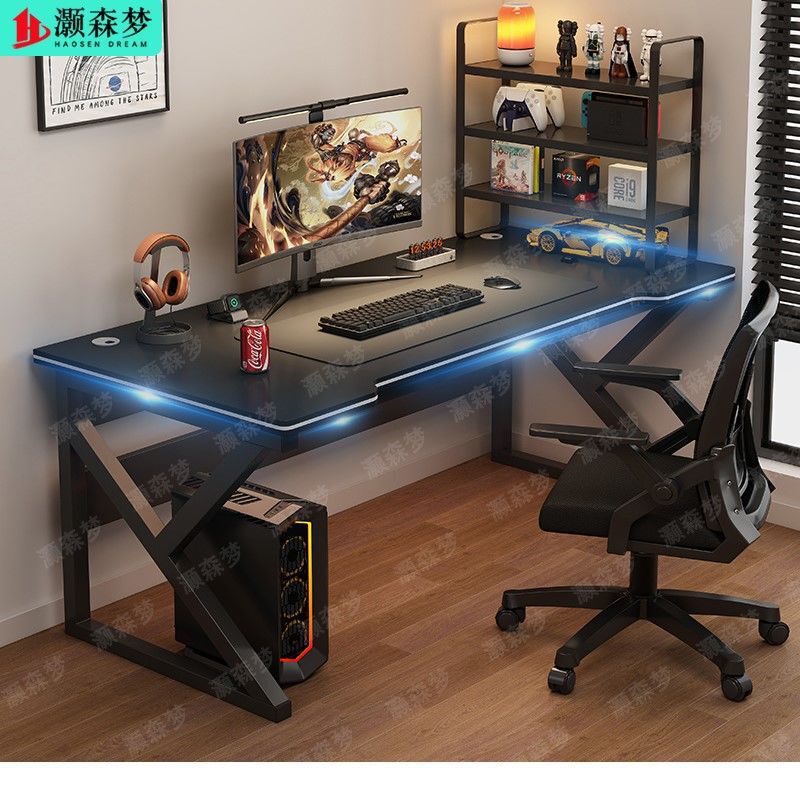 Computer Desk Desktop Table Home New E-Sports Table with Threading Holes Reinforced Thickened Desk Rental House Writing Table