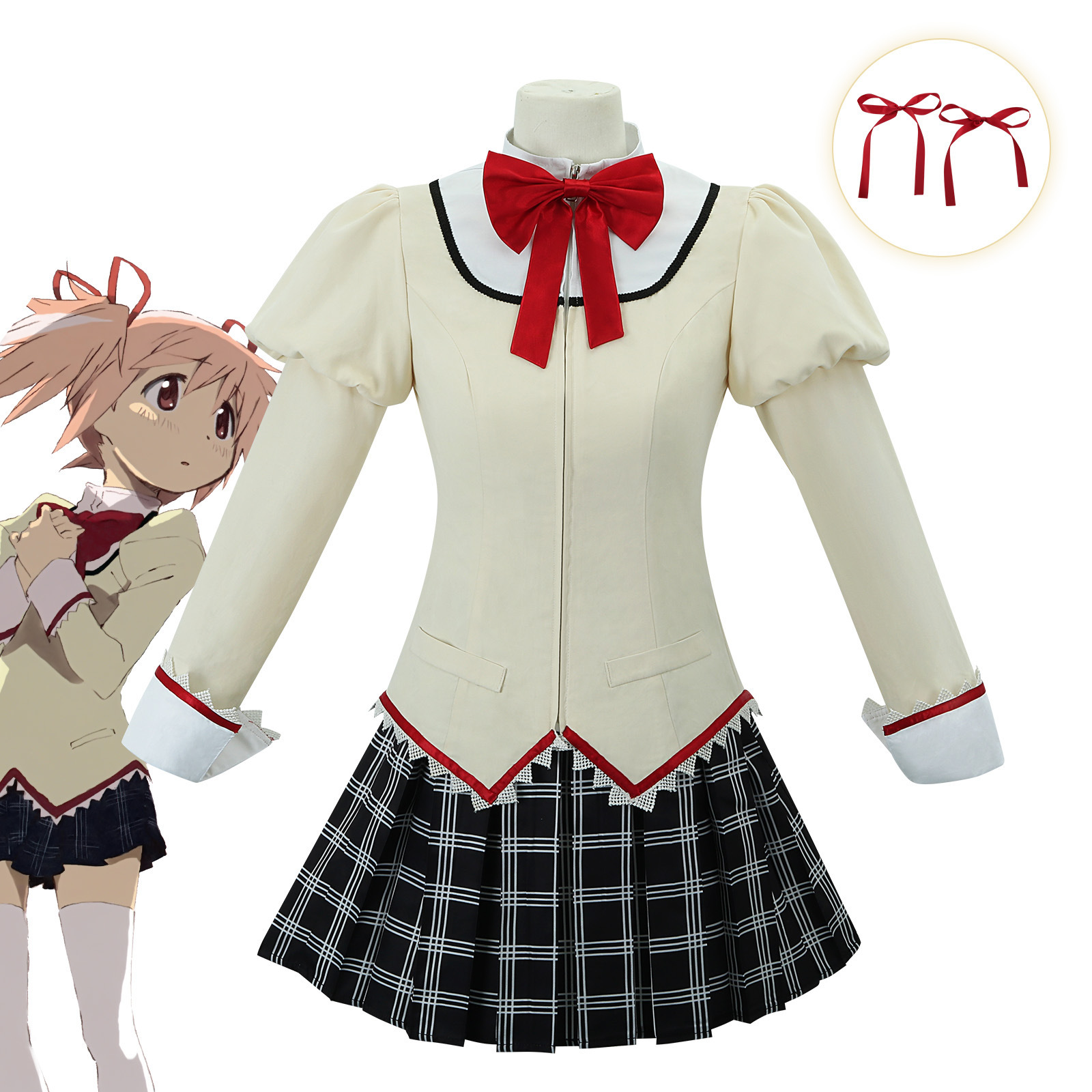 Magical Girl Madoka Magica Cosplay Homura Akemi, Kaname Madoka, Mami Tomoe, Sayaka Miki, Nagisa Kuromi School Uniform Cosplay Costume