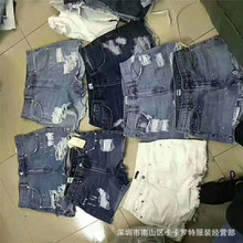 服装处理库存女士牛仔裤夏季清仓外贸女式短裤欧美薄款松紧腰时尚