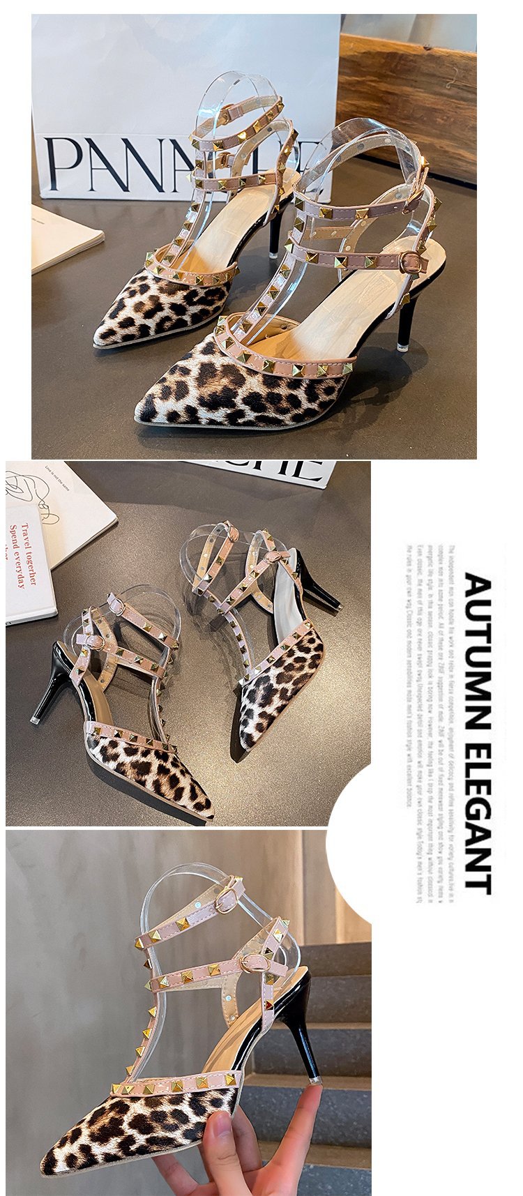 Women's Sexy Leopard Point Toe High Heel Sandals display picture 2