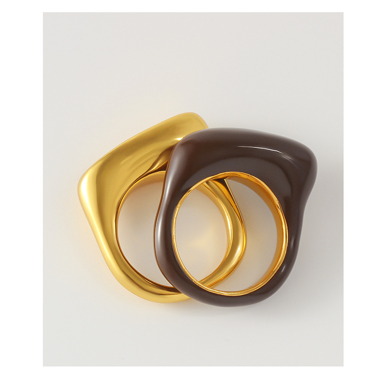 Fashion Geometric Copper Plating Rings 1 Piece