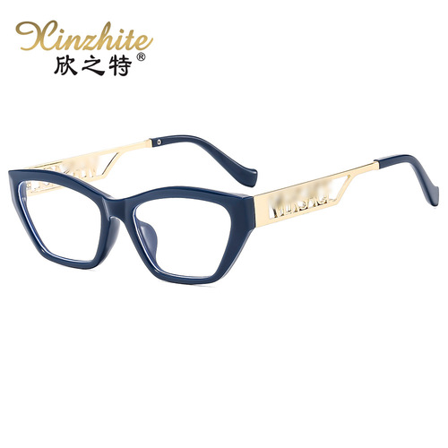 新款潮流防蓝光金属太阳镜欧美男女士方框平光镜旅游时尚光学眼镜