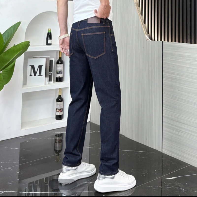 Skinny Jeans Men's Summer Thin Blue Pants Multi-Pocket Jeans High-End Daily Commuting Trendy Men's Pants