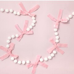 クロスボーダー新しいinsスタイルの毛玉リボンラテアート誕生日注文結婚式屋外背景壁雰囲気装飾