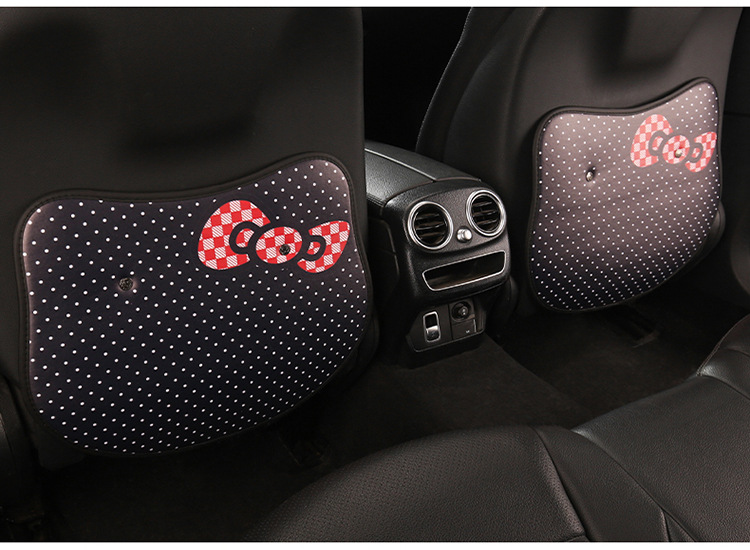 Car Anti-Kick Pad Kidsren's Seat Back Anti-Kick Pad Leopard Print Kt Cat Heart Bow Seat Back Anti-Fouling Anti-Rubbing Pad