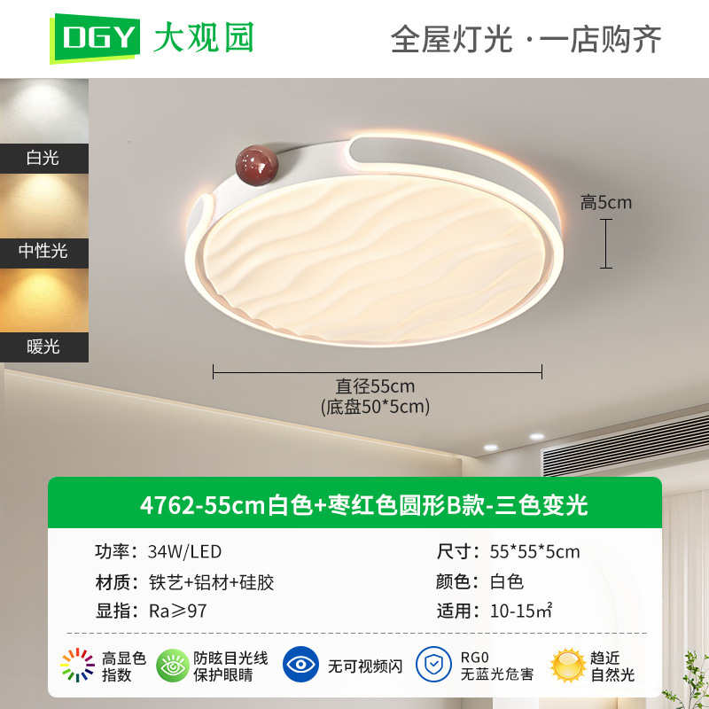 Luz de techo de la sala de estar nórdica nueva atmósfera de la sala de estar lámpara principal protector de ojos led luminaria creativa de alta luz Zhongshan 357L