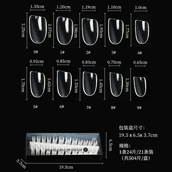 Japanese transparent fake nails for manicure