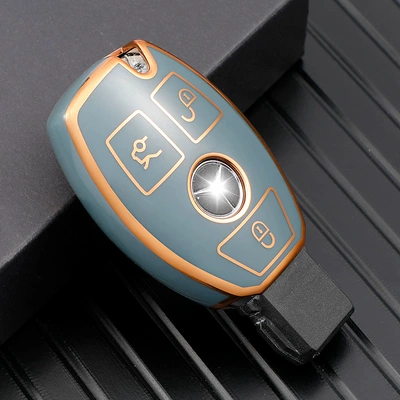 Old Model E300L Car Tpu – Car key bag - gray-3-keys