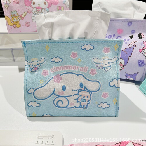 Melody Jade Cinnamon Dog Cute Girly Heart Tissue Box Cartoon PU Paper Box Tissue Cover Car Household Tissue Box