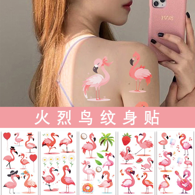 Factory direct supply 10 flamingo tattoo stickers children cartoon pink face arm temporary waterproof tattoo stickers Factory direct supply 10 flamingo tattoo stickers children cartoon pink face arm temporary waterproof tattoo stickers