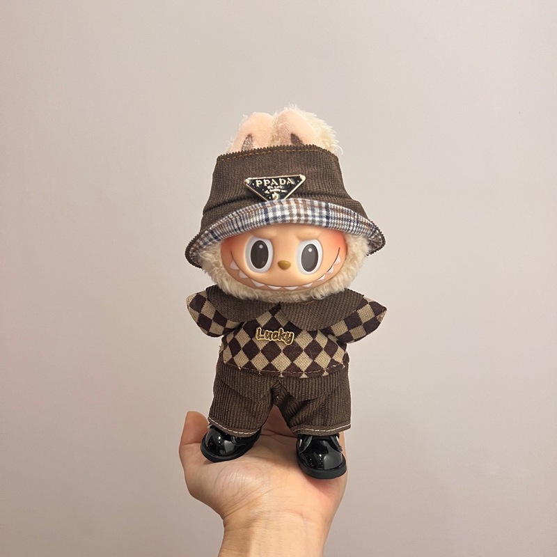 Labubu ベビー服ビニールラブブ 17 センチメートル人形かわいいドレスアップカジュアルスーツスカートぬいぐるみ服|undefined