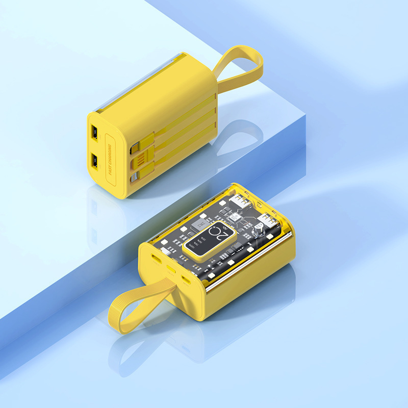 Nuevo suministro de punk mecha transparente cargador tesoro de 20000 mAh gran capacidad exteriores fuente de alimentación de carga rápida