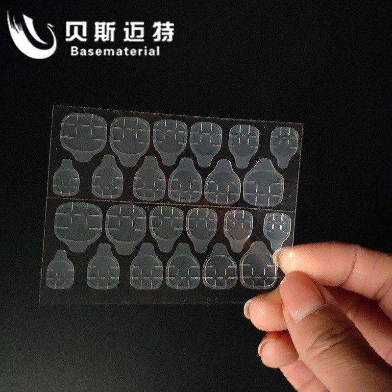 厂家供货24粒加粘美甲甲片防水胶贴穿戴甲美甲甲片果冻双面胶透明