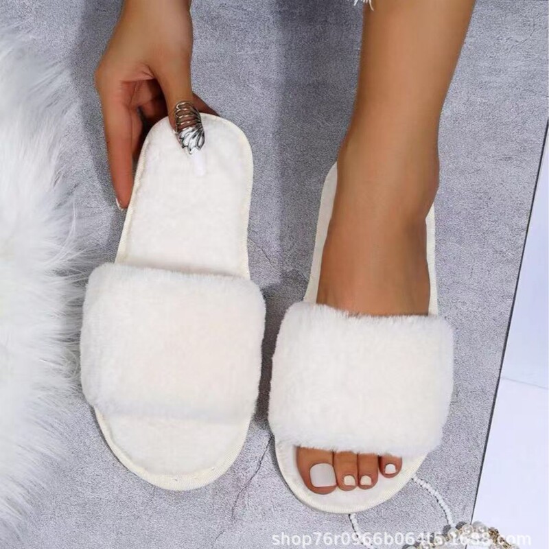Cross-Border Support for Dropshipping Women's Furry Flat-Soled Bedroom Slippers, Home Slippers Cross-Border Support for Dropshipping Women's Furry Flat-Soled Bedroom Slippers, Home Slippers
