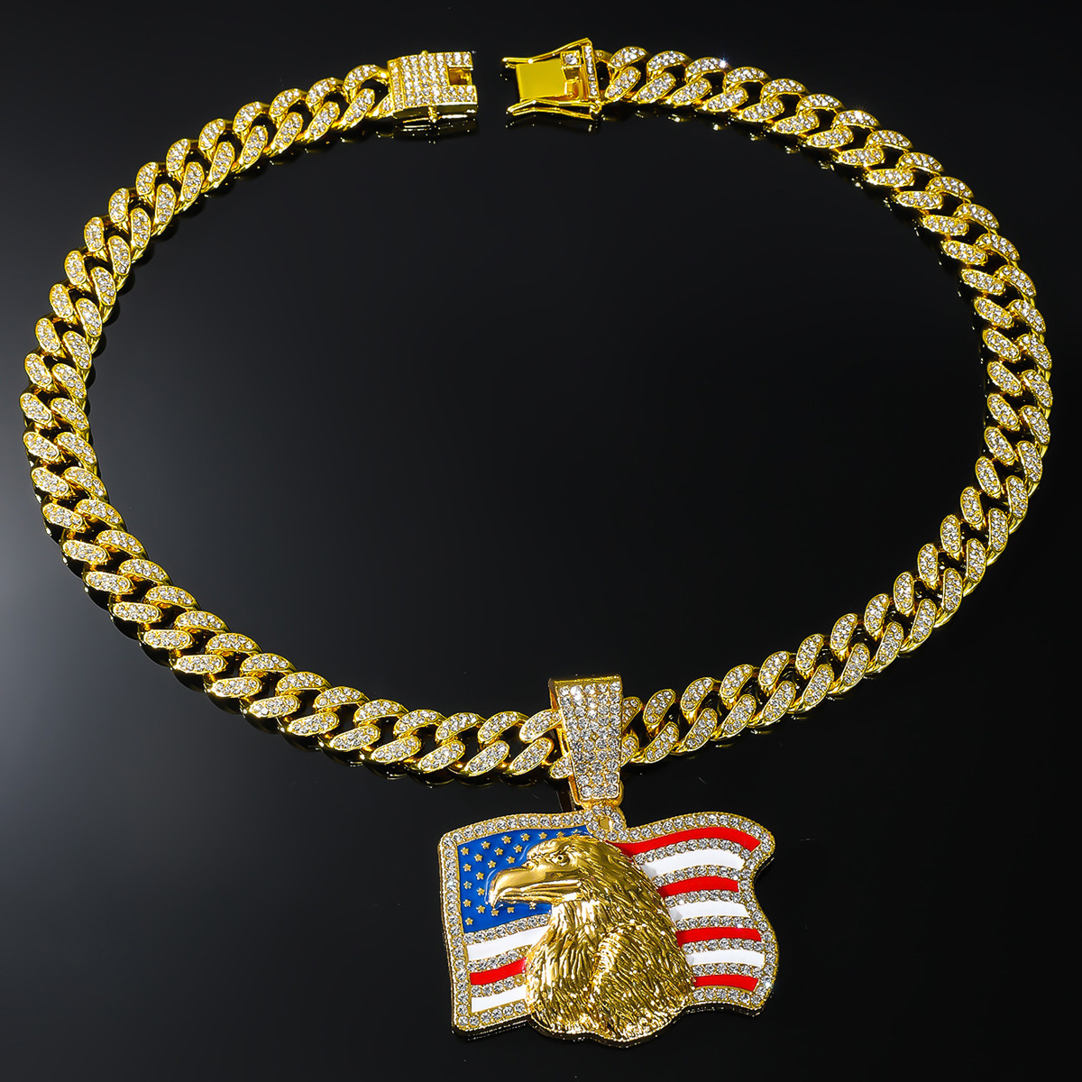Amerikanischer Adler Strass Flaggen Anhänger Für Den Wahlkampf_voghion.com
