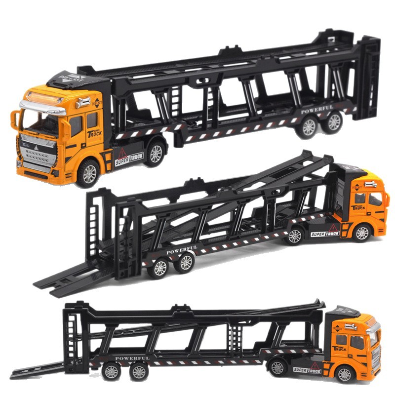 Modelo de aleación gran camión 1: 48 carro de transporte de dos pisos camión gran camión camión de transporte militar