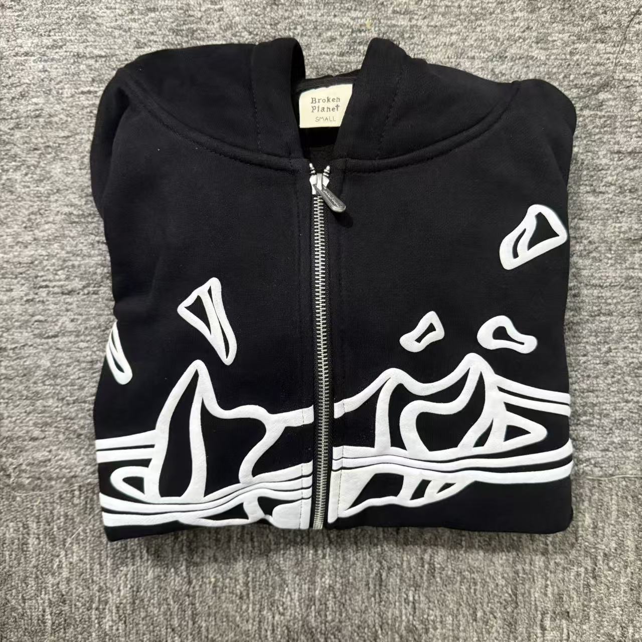 Transfronterizo roto planeta marca de moda carta de espuma impresa Sudadera con capucha de la calle suelta suéter casual traje