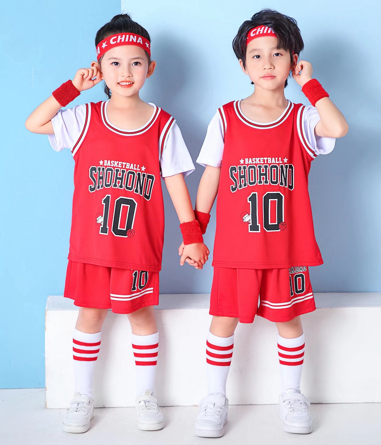 New Children's Basketball Suit Costume Boys' Toddler Primary School Students Children's Clothing Ball Suit Women's Sports Jersey Printed Boys