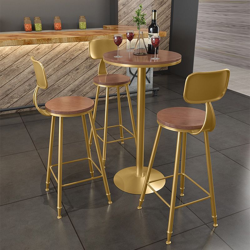 Light Luxury Slate Round Bar Table and Chair Combination Home Balcony Coffee Milk Tea Shop Leisure Table Two Chairs High Table