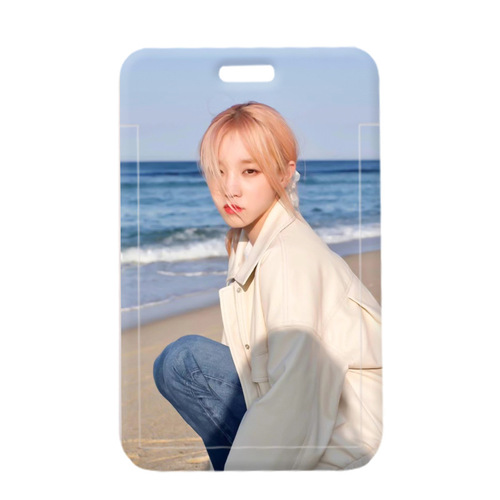 Song Yuqi card holder wholesale plastic slider student school card meal card name card small card work card holder access control bus