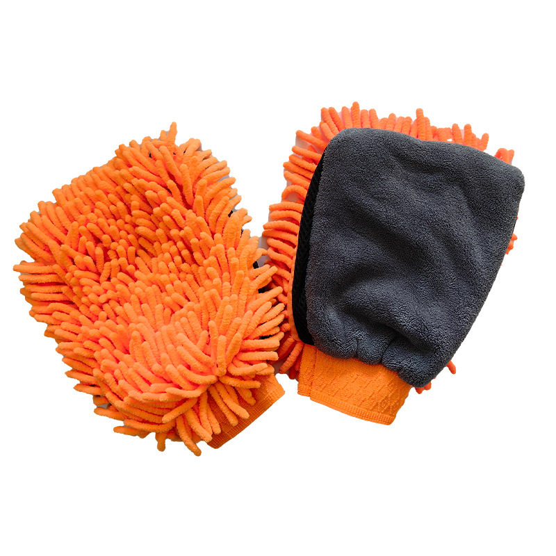 Xinxiili engrosada chenille guantes de lavado de coches guantes de espuma de terciopelo de coral terciopelo largo de una cara guantes de limpieza de coches de doble cara de terciopelo largo