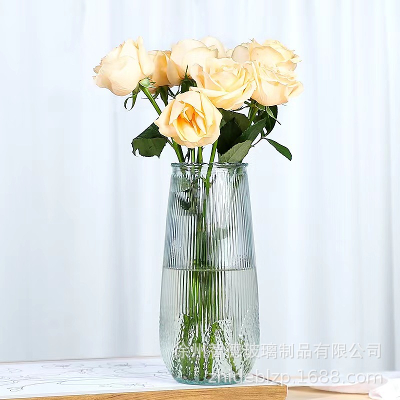 Florero de lujo ligero personalizado, adornos, arreglos florales, florales de vidrio de cristal, Barka francés, brillo, el mismo estilo, La Luso